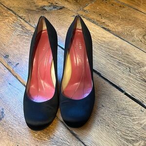 Black high heel evening shoes